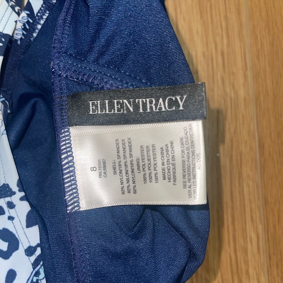 Ellen Tracy One Piece Ruffle Swimsuit size 8 - Picture 4 of 4